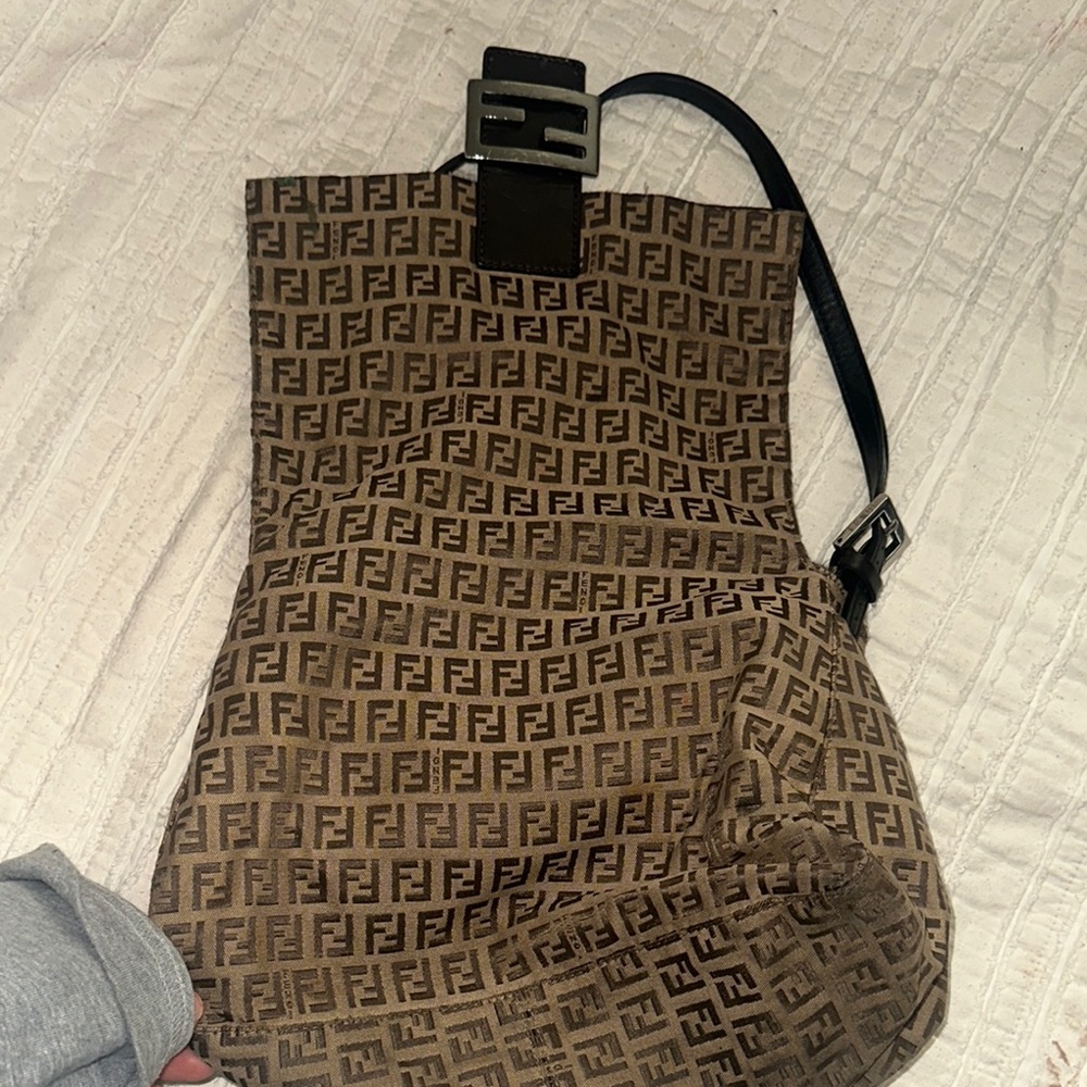 Authentic FENDI Zucchino Canvas Mamma Baguette Shoulder vintage - Picture 7 of 7